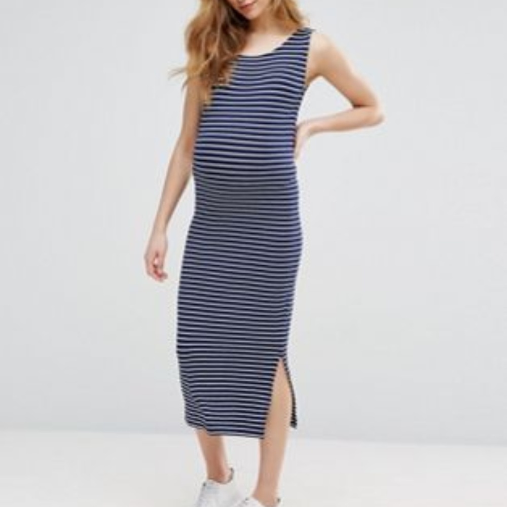 Isabella Oliver maternity blue and white dress